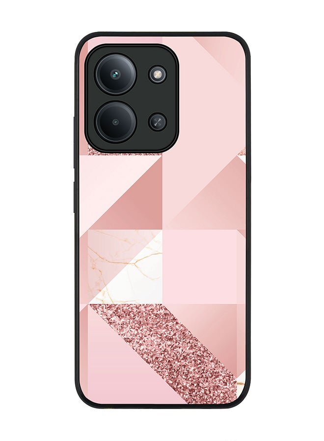 For Xiaomi Poco C85 4G Case,Slim fit Camera Protection, Shockproof Thin Phone cover  - Marble Pink Geometric